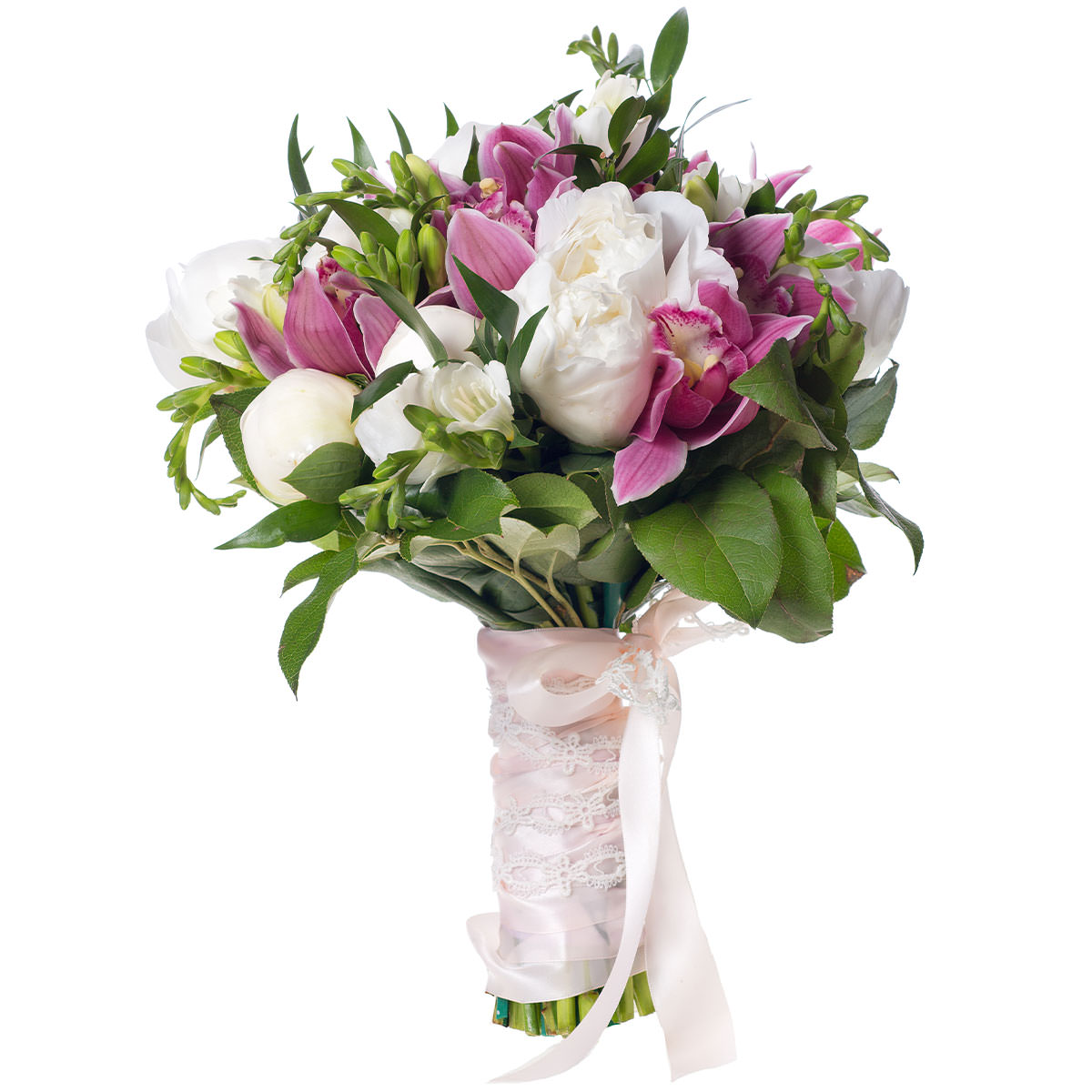 Свадебные букеты невесты из пионов